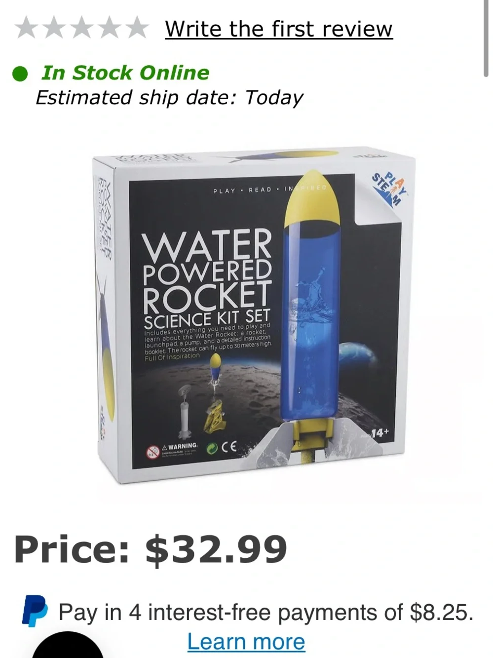 NEW Water Powered Rocket Science Kit Set STEM